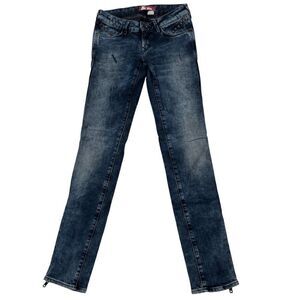 Pre-owned H&M Women Blue Jeans Slim Fit Stretch Cotton Skinny Denim US 26 Turkey